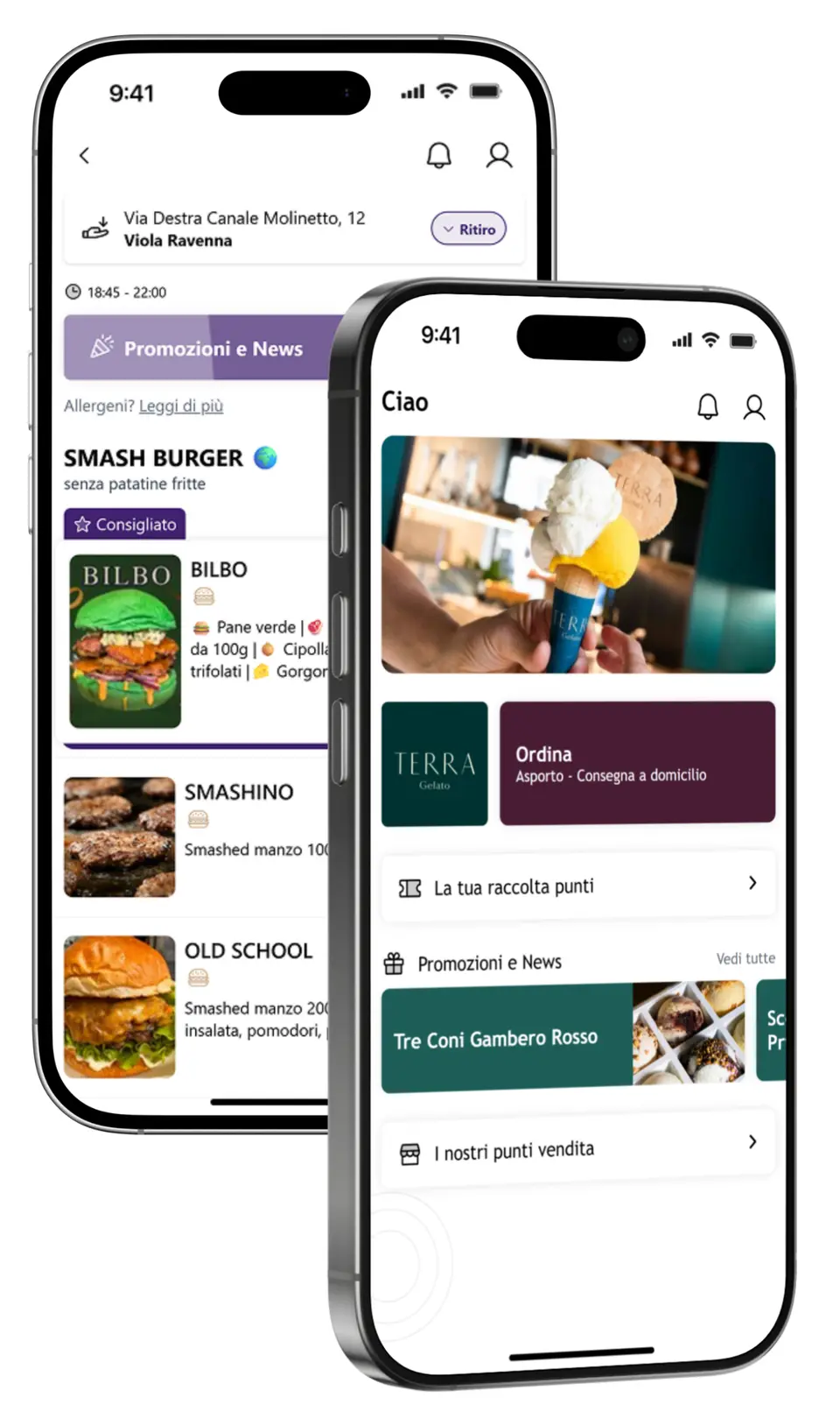 A phone showing a screenshot of the homepage of an xMenu branded app